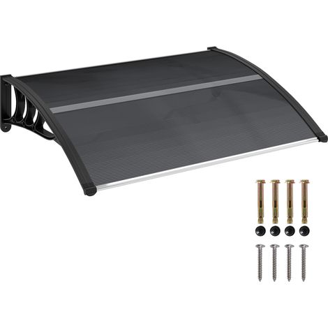 Store Extérieur de protection Solaire et pluviale 100 x 75 x 23 cm avec revêtement en polycarbonate pour Portes et fenêtres, noir