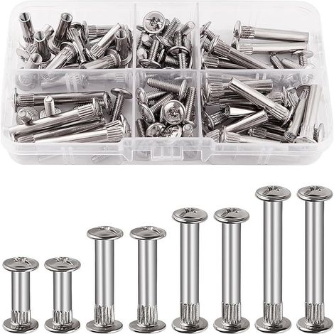 40 Pièces Φ5 Connecteur d'Armoire avec Vis M4, Acier Nickelé pour Jonction Meuble (1/5)