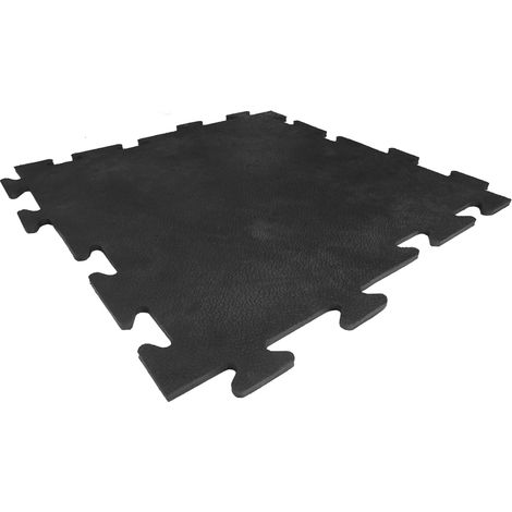 Loseta de caucho 8mm Negra - 50x50 cm - Sistema Puzzle (1/3)