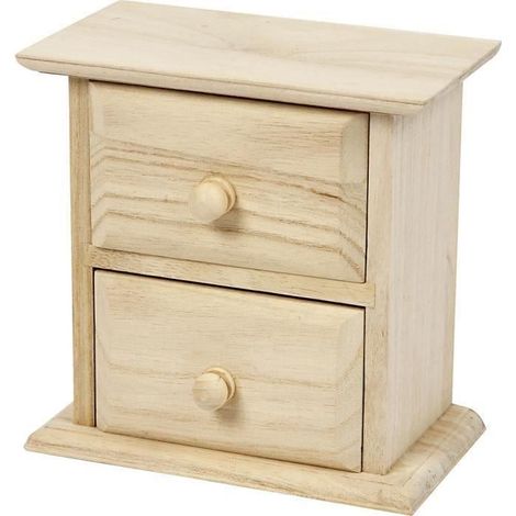 Commode en bois - Référence 57573 - 2 tiroirs - Marron