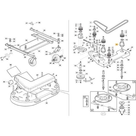SUPPORTO ALBERO LAME ZNT ORIGINALE STIGA - 118830404/0