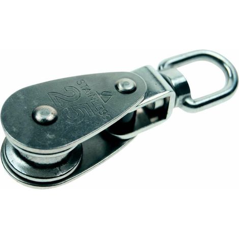 Poulie dériveur avec émerillon inox A2 (1/2)
