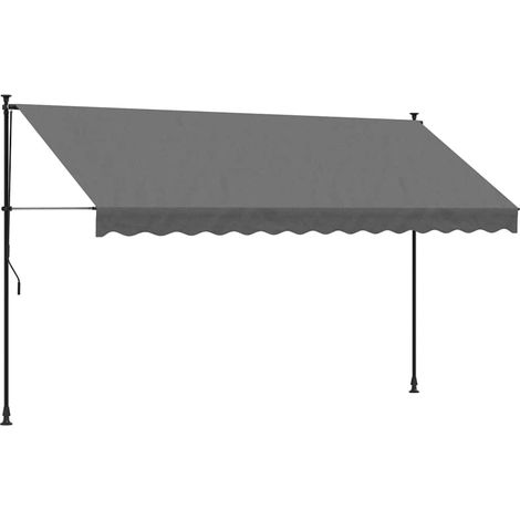 vidaXL Retractable Awning Anthracite 350x150 cm Fabric and Steel