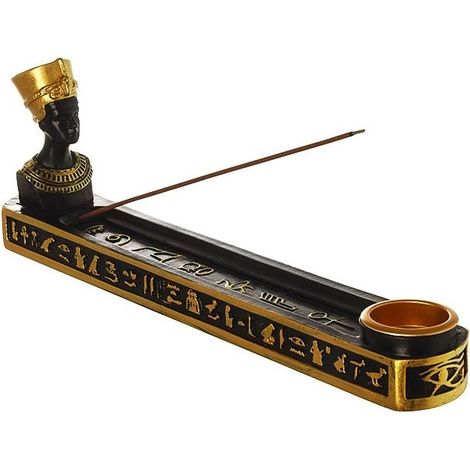 Resin incense holder depicting the Egyptian queen Nefertiti - Decoration for home or office - 25 x 11 cm (1/5)