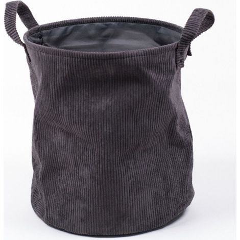 Corbeille à linge cosy en velours côtelé (1/3)