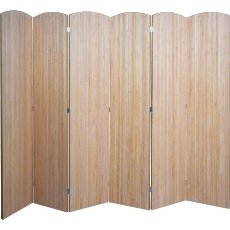 Paravento divisorio pieghevole in bambù 6 pannelli 170 x 245 cm per interni per garantire la privacy. Codice articolo: 040009266