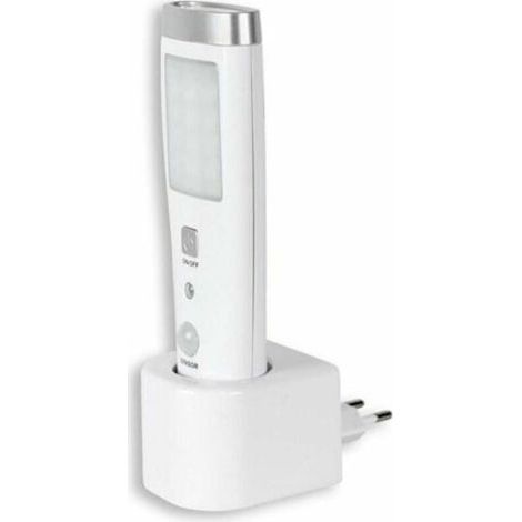 Notfall-Induktionstaschenlampe mit Bewegungsmelder, 60°-Erfassungswinkel, 15 LEDs, wiederaufladbarer Akku, weiß (1/5)