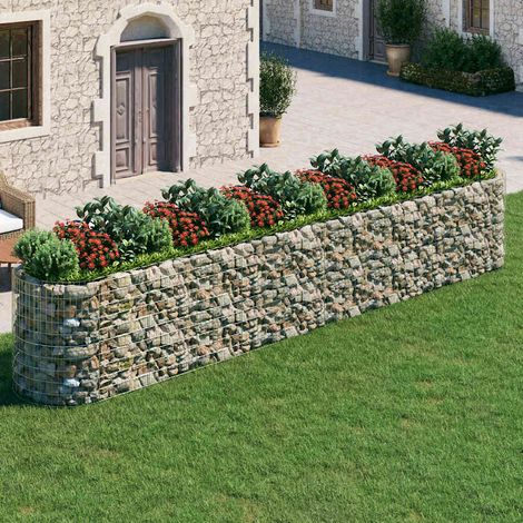 152049 vidaXL Gabion Raised Bed Galvanised Iron 600x100x100 cm (1/5)