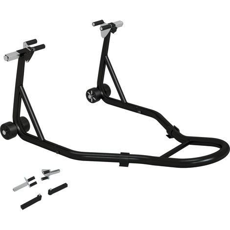 Béquille avant moto goupille réglable adaptateurs bras oscillant noir (1/5)