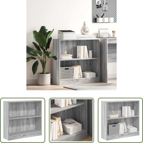 vidaXL Étagère livres -  Bibliothèque sonoma gris 80x24x76 cm bois d'ingénierie (1/5)
