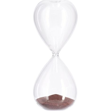 Clessidra kronos Trasparente realizzata in vetro decorazione da interno -Ø8.3 x h 20.3cm / Trasparente-Marrone (1/4)