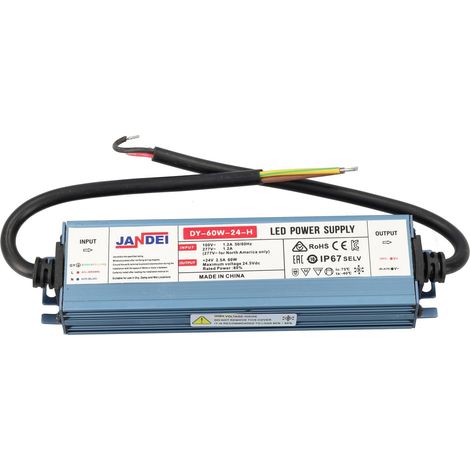 Jandei Fuente trasformador SLIM 24V 2.5A 60W para cámaras de vigilancia equipos GSM videograbadores tiras led