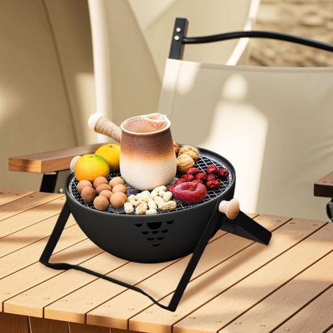 Churrasco Kleiner Holzkohleofen, tragbarer, faltbarer, hitzebeständiger Ofen – für den Gartentisch (1/4)