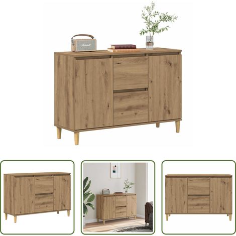 Holzwerkstoff - Sideboard Artisan-Eiche 102x35x70 cm Holzwerkstoff (1/5)