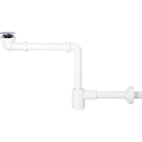 Siphon économique pour lavabo Ø 32 mm, y compris vanne à clic avec sortie horizontale (1/2)