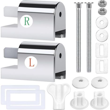 Blanc Fixation Abattant WC, Charnière Abattant WC 7 Pièces, Charnières De Siège De Toilette À Fermeture Douce, Moderne (1/5)