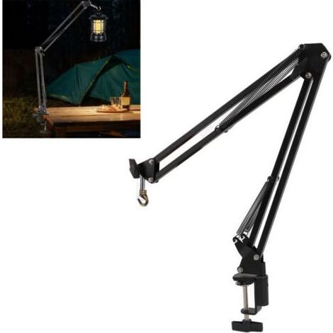 Support Pliable pour Lanterne de Camping, Trépied en Alliage d'Aluminium à Angle Réglable, Accessoire Portable pour Suspension de Lampe, Idéal pour le Pique-nique, l'Extérieur et l'Intérieur - DUBUNS
