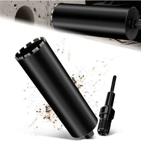 Couronne de Forage Diamantée avec Segment turbo, Ø 132 mm et Adaptateur SDS Plus, Foret avec Emmanchement 1 1/4" Et Longueur Totale de 460 mm