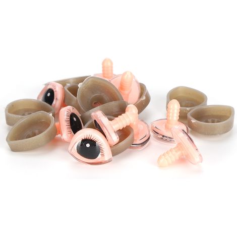 10 Set Doll Eyes Plastic Triangular 3‑Dimensional Eyelashes Cartoon Eyeball Toy Accessories17x20mm (1/5)