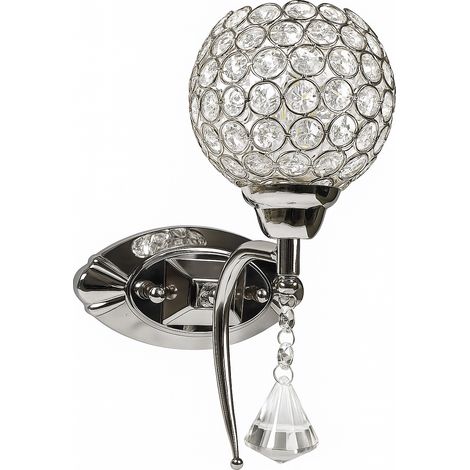 Applique da parete con cristalli acrilici   Design moderno finitura oro o argento   Attacco G9   170x280 mm   IP20 - Colore: Argento