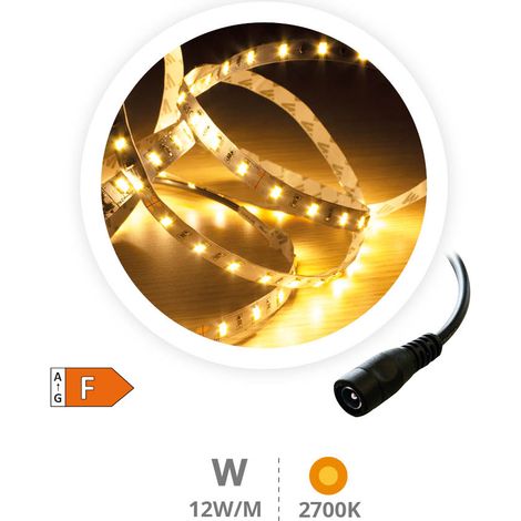 Rouleau 5M Bande LED 12W/M 2700-3000K IP44 24V (1/2)