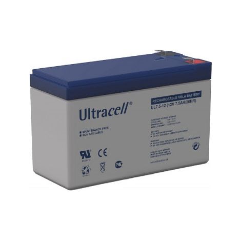 Batterie plomb étanche UL7.5-12 Ultracell 12v 7.5ah