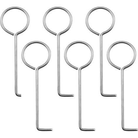 Lot de 6 clés de vidange en acier inoxydable - crochet de levage - extracteur - pour canalisations de douche (1/5)