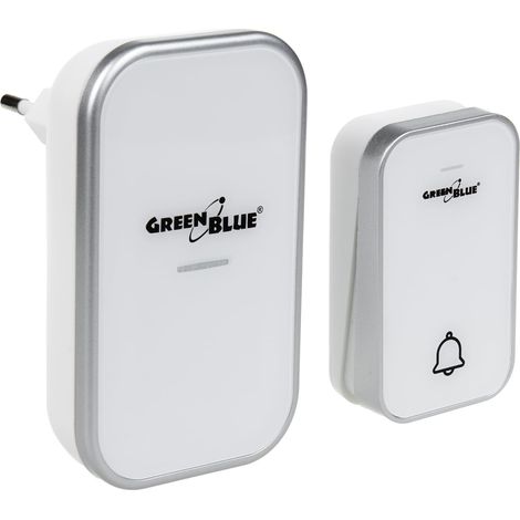 Campanello senza fili Sistema di campanello cinetico wireless, senza batterie, con 38 melodie, portata fino a 200 m, IP44 (1x Ricevitore + 1x Trasmettitore/Bianco) (1/5)