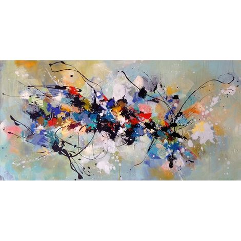 Coloré Splash Toile Tableau Peinture à lhuile Kandinsky Abstrait Murale Art Moderne Salon Decoration Tableaux 60x120cm Pas de