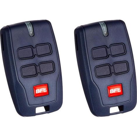Lot de 2 télécommandes de porte de garage BFT 4 canaux pour portail électrique BFT Mitto 2, 4 boutons, 12 V, 433 MHz