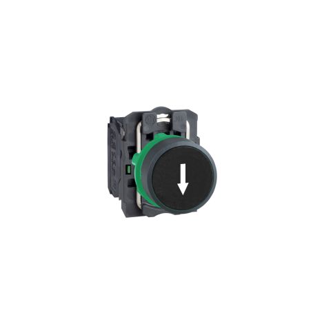 Harmony bouton-poussoir noir Ø22 retour à ressort encastré noir flèche bas 1NO - XB5AA3351