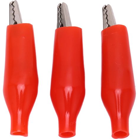 Lot de 100 Pinces de Test Électrique 25.011, Clip de Chargeur Batterie à Manche Unique, Assortiment de Câbles de Charge Rouge (1/5)