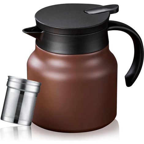 TuseRxln Bouteille isotherme – Tasse thermos – Couche intérieure en céramique pour la rétention des saveurs et isolation sous vide à double paroi – 1 pièce – Bureau à domicile Voyage Noir (1/5)