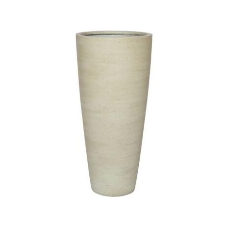 Cache-pot Haut Style Rustique Beige Délavé Intérieur et Extérieur Ø 37 x H 80 cm - PANGIVO (1/2)