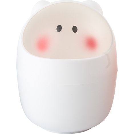 Poubelle De Bureau Mini Corbeille De Nettoyage Baril Creative Petit Bureau Organisateur Rangement Poubelles Poubelle Pour Animaux Conteneur De Serviettes En Papier Rose(Blanc) (1/5)
