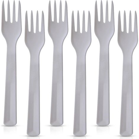Plastic forks gray 18 cm set of 6 235492390 (1/5)