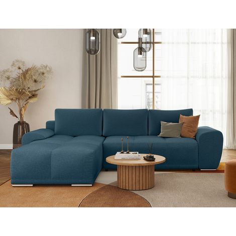 Canapé d'angle convertible moderne avec coffre en tissu Abel (1/4)
