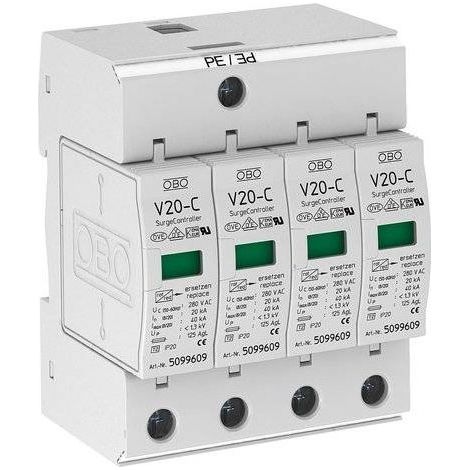 OBO Bettermann 5094627 Scaricatore di sovratensione V20 versione a 4 poli V20-C 4-280/280 V