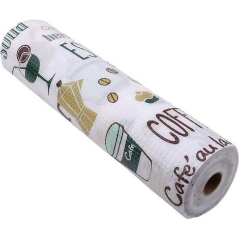 Tapis De Tiroir - 45 X 200 Cm - En Coton Perlé Et Polyéthylène - Imperméable Antidérapant Découpable - Pour Cuisine Réfrigérateur Bureau Tiroir - 1 Pièce (1/5)