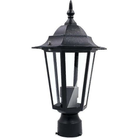 Lampe sur poteau pour jardin extérieur, terrasse, allée, cour, lanterne à sommet noir (1/5)