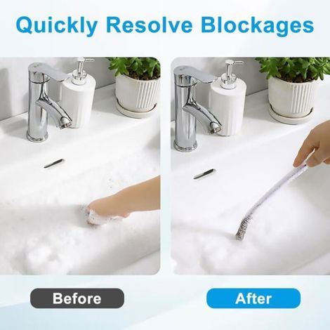 Brosse nettoyage drain 45cm - Lot 4 - Débouchage canalisation évier - Outil flexible Aucuneary (1/5)