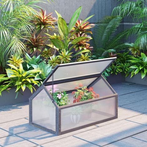 Frühbeet Mini-Gewächshaus mit Öffnung 90x52 cm Grau OKMYHOME (1/4)
