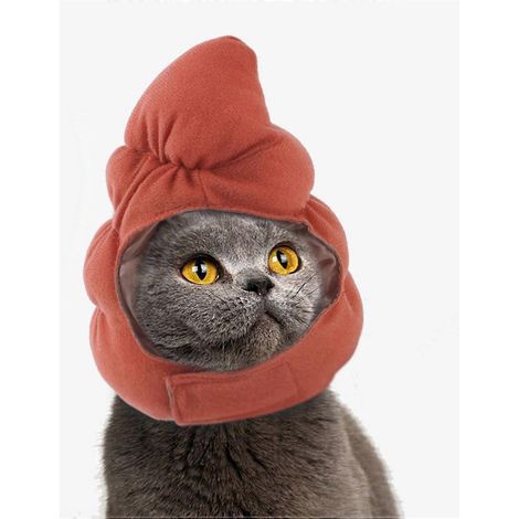 Chapeau mignon pour chat, couvre-chef en forme de crotte pour petit chien, accessoire de fête amusant pour animaux de compagnie (1/4)