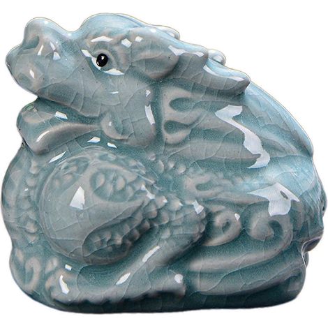 Collection de figurines miniatures en céramique représentant des animaux de compagnie, idéales pour la cérémonie du thé. Décoration pour voiture, bibliothèque ou salon.-Dragon (1/5)