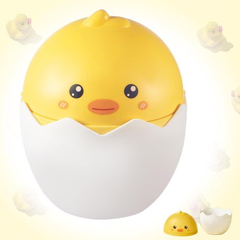 CCYKXA  Mini desktop bin with lid, cute portable little yellow duck-style bin, for bedrooms, small dining tables, dining rooms, bathrooms (1/5)
