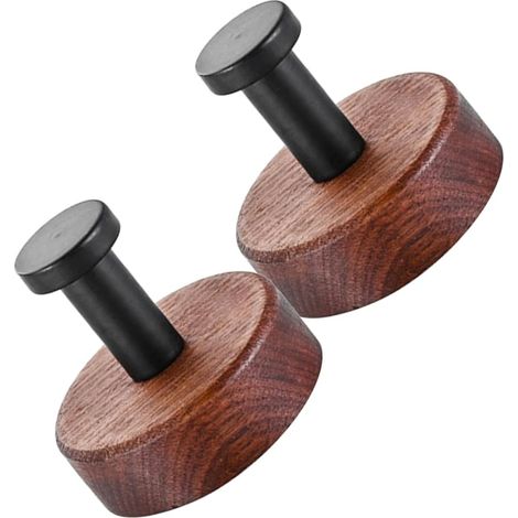 Crochets muraux en bois auto-adhésifs pratiques et décoratifs pour vêtements. Grande capacité de charge. Sans clous. (1/5)
