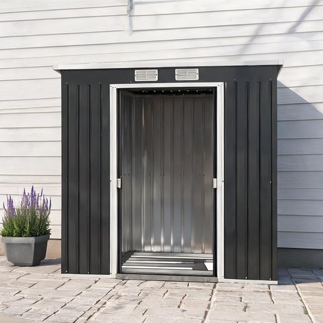 Abri de jardin dunkelgrau en verzinkter Stahl 213 x 130 x 172 cm (1/5)