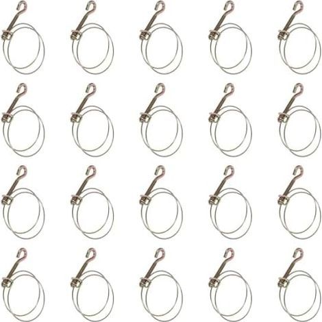 20-Pack Waterproof Metal Hose Clamps for Water Irrigation and Plumbing - Easy to Remove and Disassemble (1/5)