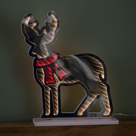 40cm Light up Reindeer Christmas Infinity Light with Red and Warm White LEDs (1/5)