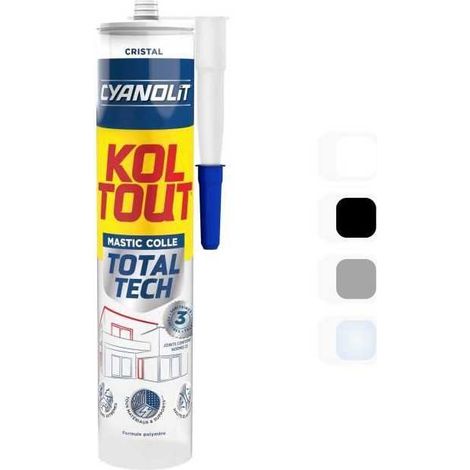 Colle de fixation et d'étanchéité - CYANOLIT - Total tech - Cristal - Cartouche 290 ml - Transparent - Multi-matériaux et fl